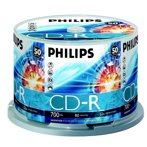 CD, DVD media: PHILIPS CD-R 80 700MB CAKE BOX 50